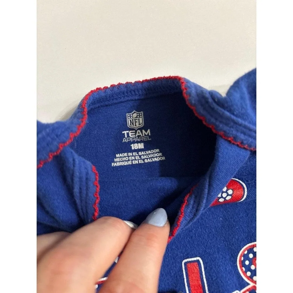Buffalo Bills Red & Blue Long Sleep Romper Bundle (18 Mon) 2 rompers NFL